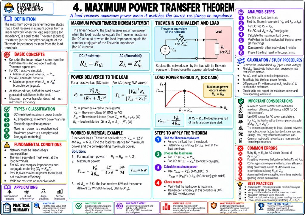 4. Maximum Power Transfer Theorem